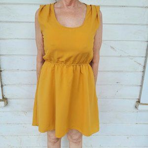 Ark & Co High Low Gold Dress with Back Cut Outs Small